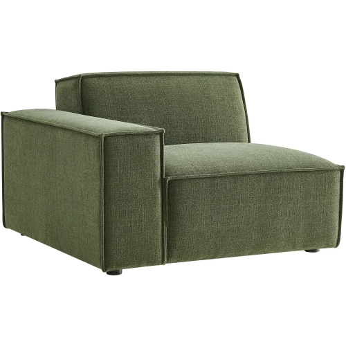 Restore Left Facing Modular Lounge Chair in Foliage Green Performance Fabric