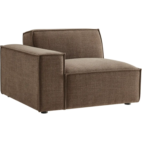 Restore Left Facing Modular Lounge Chair in Mocha Brown Performance Fabric