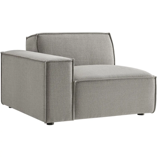 Restore Left Facing Modular Lounge Chair in Pewter Brown Performance Fabric