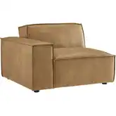 Restore Left Facing Modular Lounge Chair in Toast Brown Vegan Leather