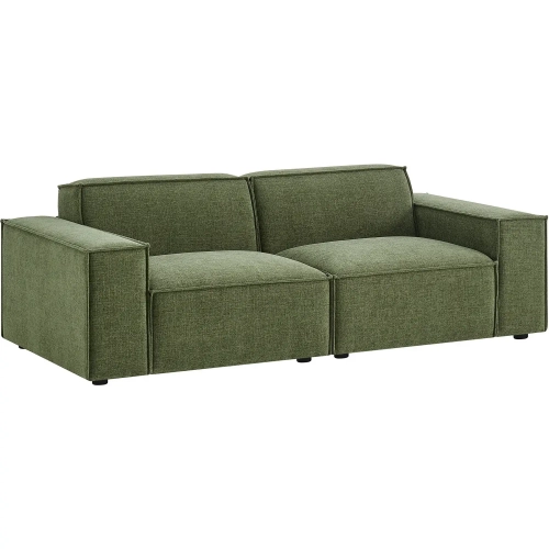 Restore 2 Piece Modular Loveseat in Foliage Green Performance Fabric
