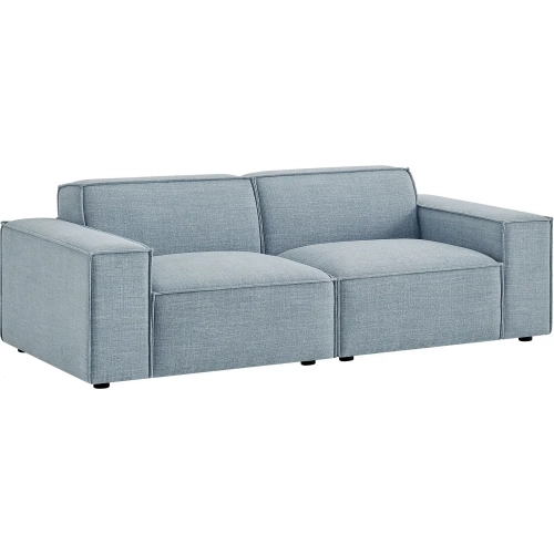 Restore 2 Piece Modular Loveseat in Sky Blue Performance Fabric