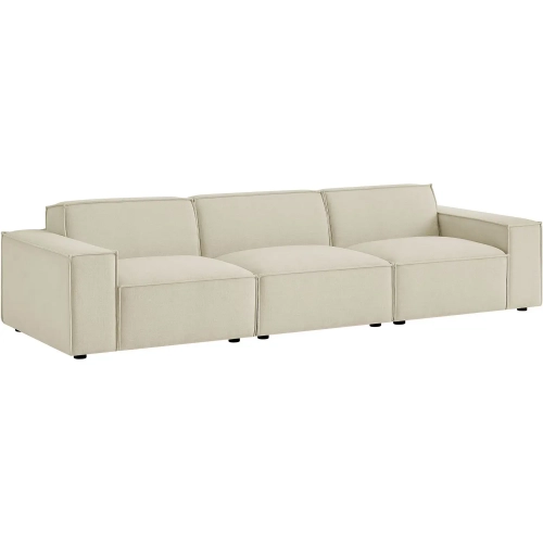 Restore 3 Piece Modular Sofa in Ecru Off White Performance Fabric