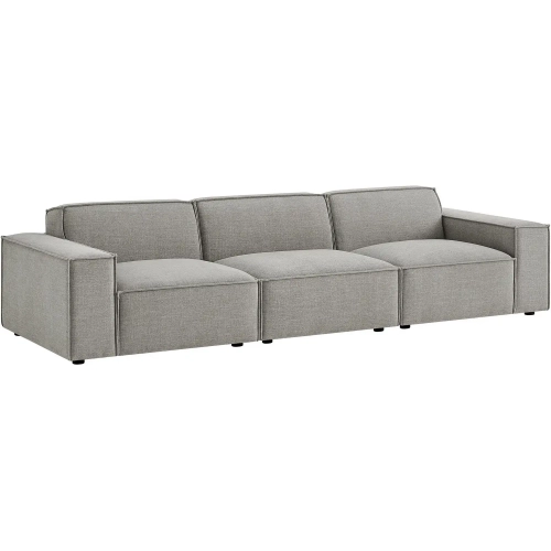 Restore 3 Piece Modular Sofa in Pewter Brown Performance Fabric