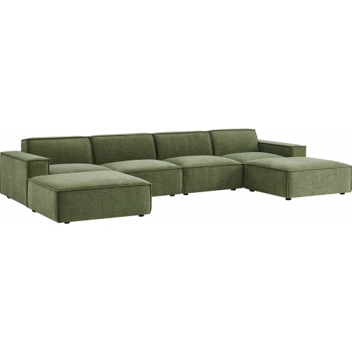 Restore 6 Piece Modular Sectional Sofa in Foliage Green Performance Fabric