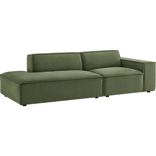 Restore 2 Piece Right Arm Modular Loveseat in Foliage Green Performance Fabric