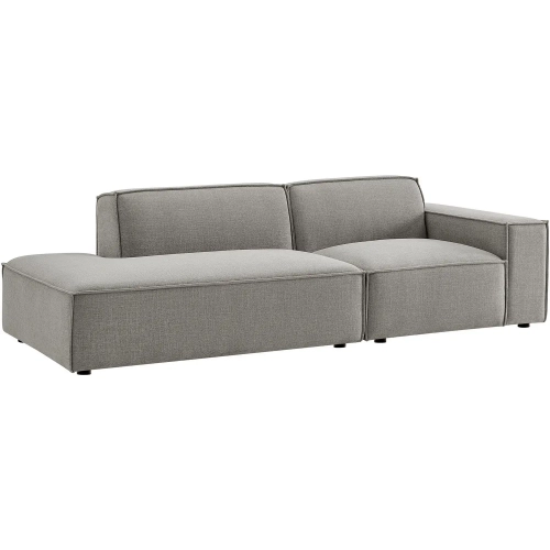 Restore 2 Piece Right Arm Modular Loveseat in Pewter Brown Performance Fabric