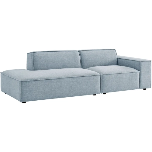 Restore 2 Piece Right Arm Modular Loveseat in Sky Blue Performance Fabric