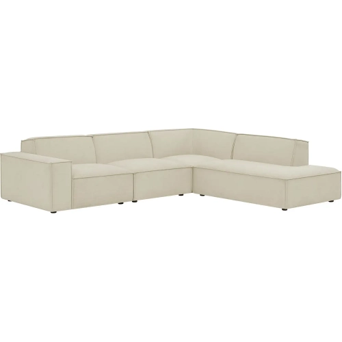 Restore 4 Piece Modular L Shaped Sectional Sofa in Ecru White Performance Fabric