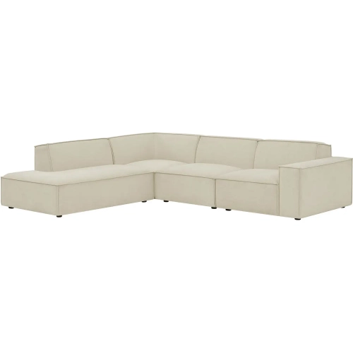 Restore 4 Piece Modular L Shaped Sectional Sofa in Ecru Off White Performance Fabric
