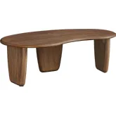 Vetra Kidney Shaped Coffee Table in Walnut Finish