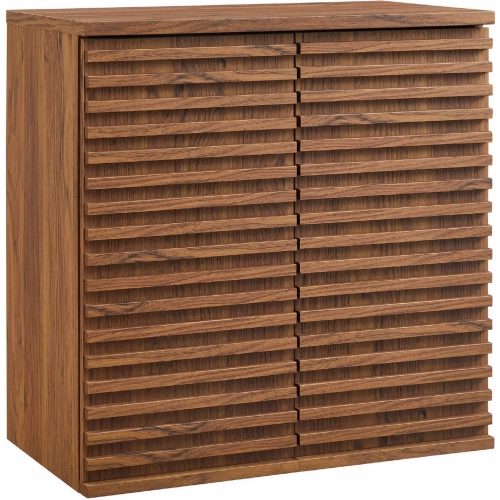 Render Wall Mounted Bathroom Vanity Cabinet in Walnut Finish