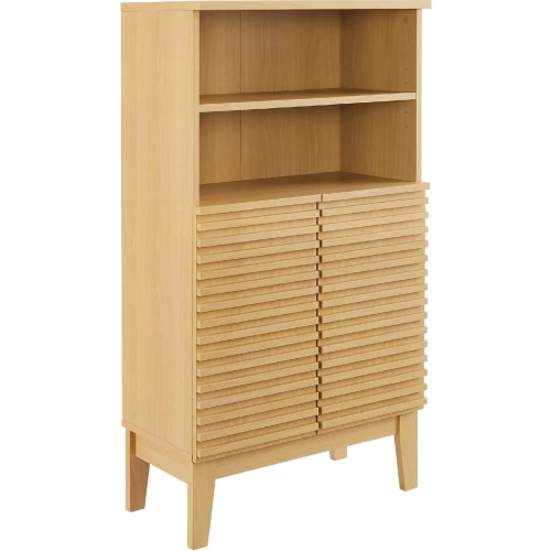 Render Freestanding Bathroom Storage Cabinet in Oak Finish