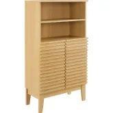 Render Freestanding Bathroom Storage Cabinet in Oak Finish