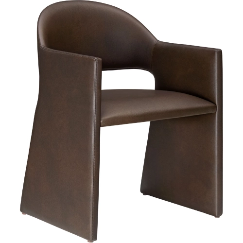 Talia Dining Arm Chair in Espresso Vegan Leather