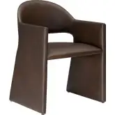 Talia Dining Arm Chair in Espresso Vegan Leather