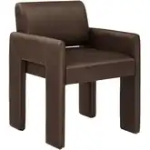 Daven Dining Arm Chair in Espresso Brown Vegan Leather