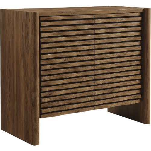 Emric Wave Accent Cabinet in Walnut Brown Laminated Wood