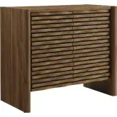 Emric Wave Accent Cabinet in Walnut Brown Laminated Wood