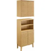 Render Bathroom Cabinet Set in Oak Finish