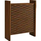 Emric Wave Shoe Cabinet in Walnut Brown Finish