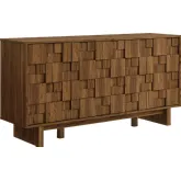 Owen 59" 4 Door Geometric Sideboard in Walnut Brown Finish