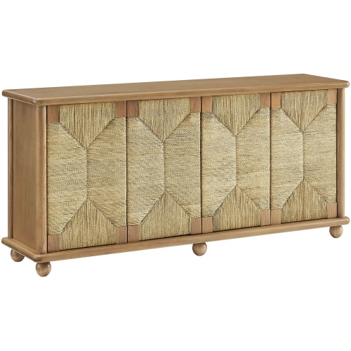 Marola 71" Sideboard in Oak Wood & Seagrass