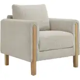 Hawken Accent Chair in Parchment Gray Boucle Fabric & Beech Wood