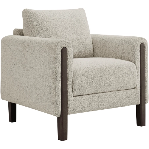 Hawken Accent Chair in Parchment Gray Boucle Fabric & Espresso Wood