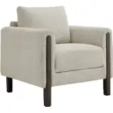 Hawken Accent Chair in Parchment Gray Boucle Fabric & Espresso Wood