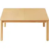 Alba 75" Extendable Dining Table in Oak Brown Finish Wood