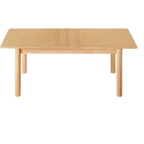 Alba 75" Extendable Dining Table in Oak Brown Finish Wood