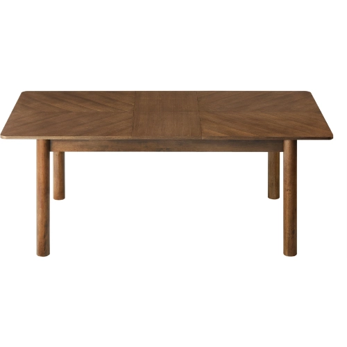 Alba 75" Extendable Dining Table in Walnut Brown Finish Wood
