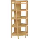 Bixby 71" Corner Bookcase in Oak Finish