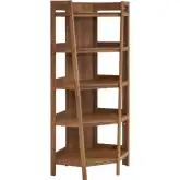 Bixby 71" Corner Bookcase in Walnut Finish