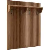Render Fluted Coat Rack Panel w/ Shelf in Walnut Finish