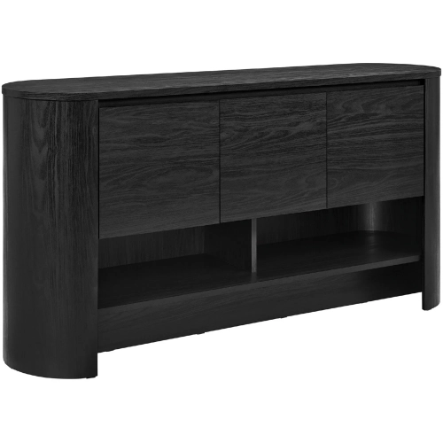 Duval 62" Oval Sideboard in Black Finish Engineered wood