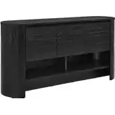 Duval 62" Oval Sideboard in Black Finish Engineered wood