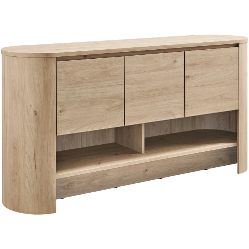 Duval 62" Oval Sideboard in Light Oak Brown Engineered wood