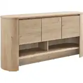 Duval 62" Oval Sideboard in Light Oak Brown Engineered wood