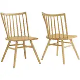 Alvar Spindle Back Dining Chair in Ash Gray Finish Wood (Set of 2)