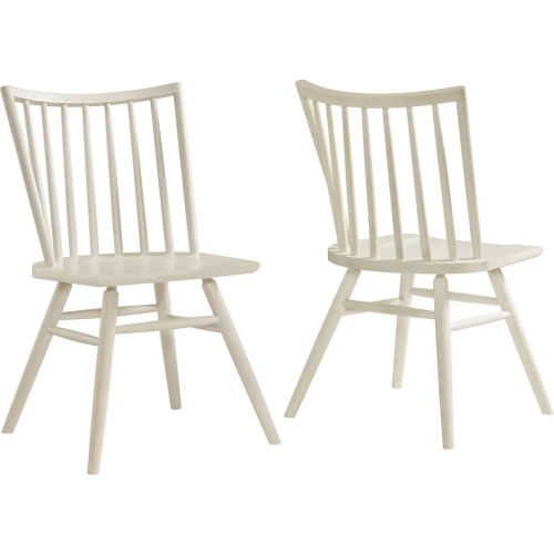 Alvar Spindle Back Dining Chair in White Wash Gray Finish Wood (Set of 2)