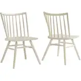 Alvar Spindle Back Dining Chair in White Wash Gray Finish Wood (Set of 2)