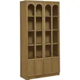 Anwen Display Cabinet in Oak Finish Wood & Tempered Glass