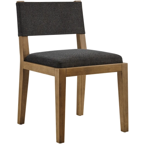 Calder Dining Chair in Wood & Dark Gray Fabric
