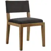 Calder Dining Chair in Wood & Dark Gray Fabric