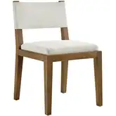 Calder Dining Chair in Wood & Ivory White Fabric