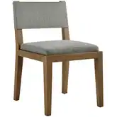 Calder Dining Chair in Wood & Wheat Brown Fabric