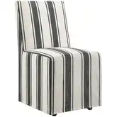 Tessera Slipcovered Dining Chair in Black & Neutral Stripe Fabric