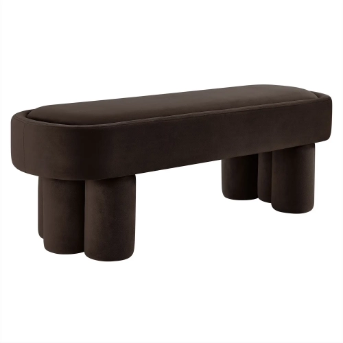 Mossi 52" Oval Bench in Chocolate Brown Performance Velvet